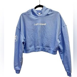 Barstool - Call Her Daddy - I Am Unwell - cropped hoodie - blue - large